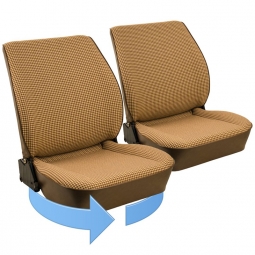 1980-1984 VW Vanagon Seat Upholstery - Front Bucket - Pair - Non-Pleated - Two Tone