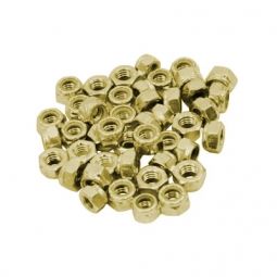8x1.25mm Small Diameter Brass Nuts, 100 Pieces