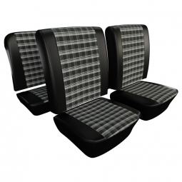 1965-1967 VW Beetle Seat Upholstery - Front & Rear - Plaid 12" Insert