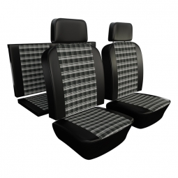 1969-1971 Karmann Ghia Seat Upholstery - Front & Rear - Plaid 12" Insert