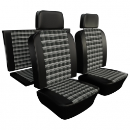 1972-1974 Karmann Ghia Convertible Seat Upholstery - Front & Rear - Plaid 12" Insert