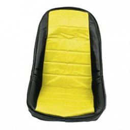 Low Back Seat Cover for Plastic Seat - Black & Yellow Square