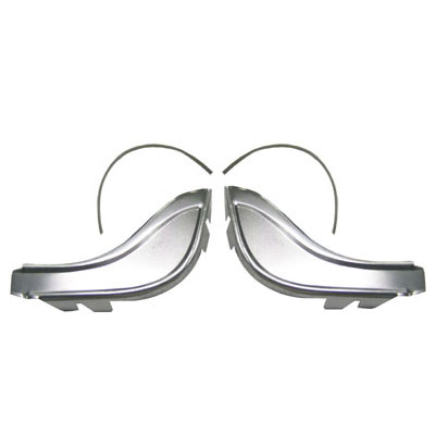 EMPI VW Super Beetle Fender Guards - Front - Aluminum - Plastic Trim