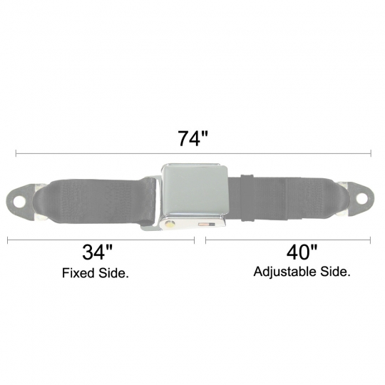 Retro 2 Point Seat Belt Universal Fit Lap Seatbelt - Specify Color - 74