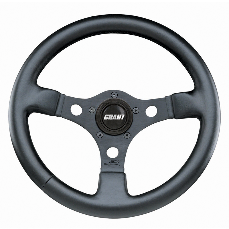 Grant Formula GT Steering Wheel - Leather Grained Vinyl Grip - Black - 12" Diameter - 3" Dish