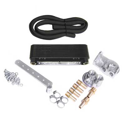 EMPI Universal Oil Cooler Kit - Competition - 24 Plate - with Bypass Adapter