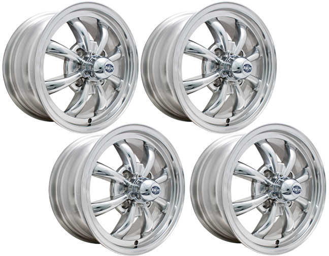 EMPI GT-8 VW Wheels - 4 Lug - Polished Aluminum - 4x130 - Set of 4
