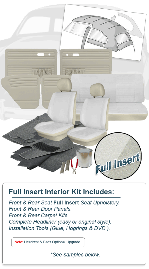 Deluxe Full Seat Insert VW Interior Kit, Beetle Sedan 1977 VW Parts