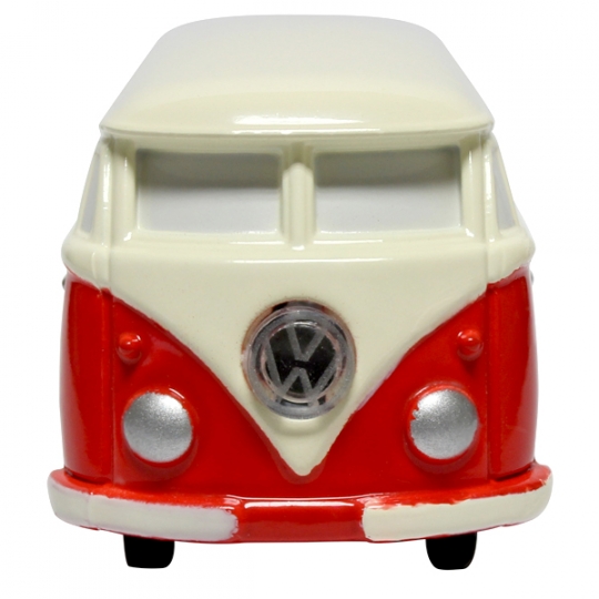VW Bus Key Chain with VW Logo Light - Red and Ivory