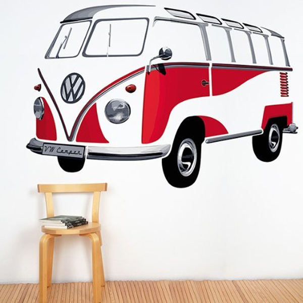 VW Bus Wall Decal - Red