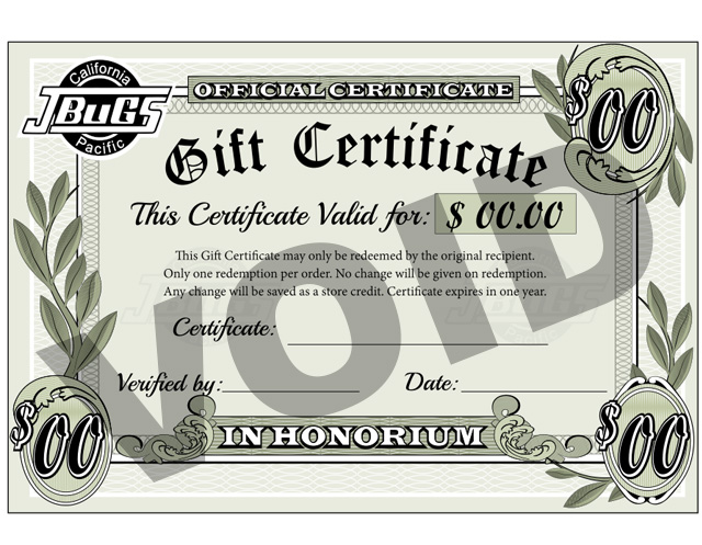 Gift Certificate (Select Value)