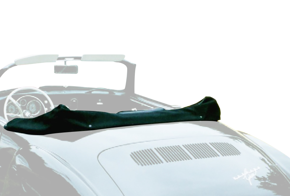 1969.5-1974 VW Karmann Ghia Convertible Top Boot - Black Pinpoint Vinyl
