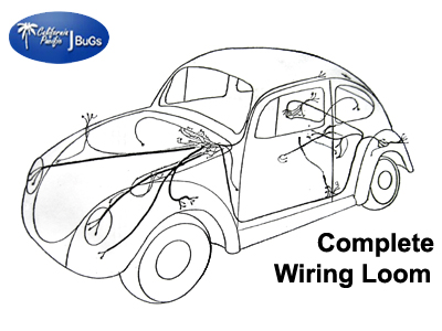 VW Complete Wiring Kit, Beetle Sedan 1972-1973.5: VW Parts ... 72 super beetle wiring harness 