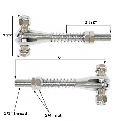 17-2681 - Chrome Limit Strap Clevis - Pair