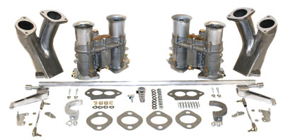 EMPI Dual VW Carburetor Kit - EPC-48 - Type 1 w/ Race Manifolds (Hex Bar Linkage)