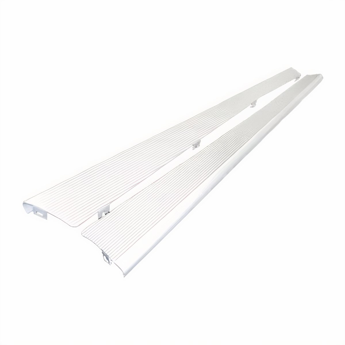 VW Running Boards - Billet Aluminum - Gloss White with Polished Ribs - Made in USA - Pair