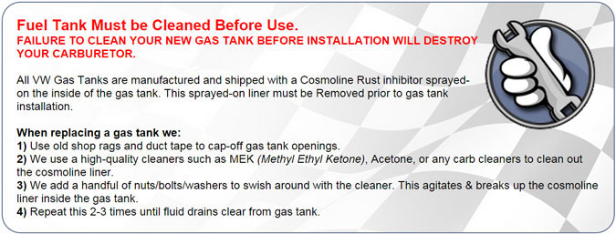 Gas tank notice.