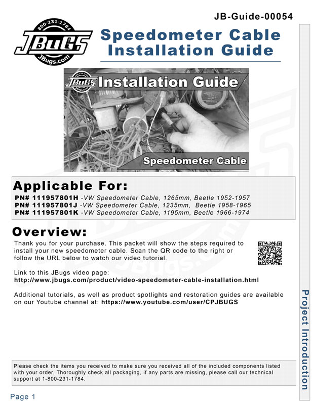 VW Installation Guide Speedometer Cable VW Parts
