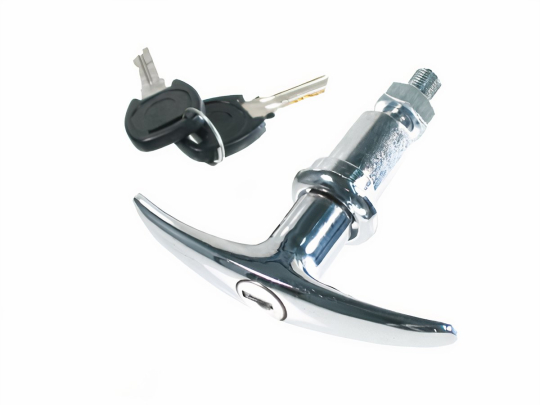 thumbnail interactive-video image 1 of Early T-Handle Assembly With Upgraded Lock - Dixie Narco Replacement With Key Covers #1452 1 of 6