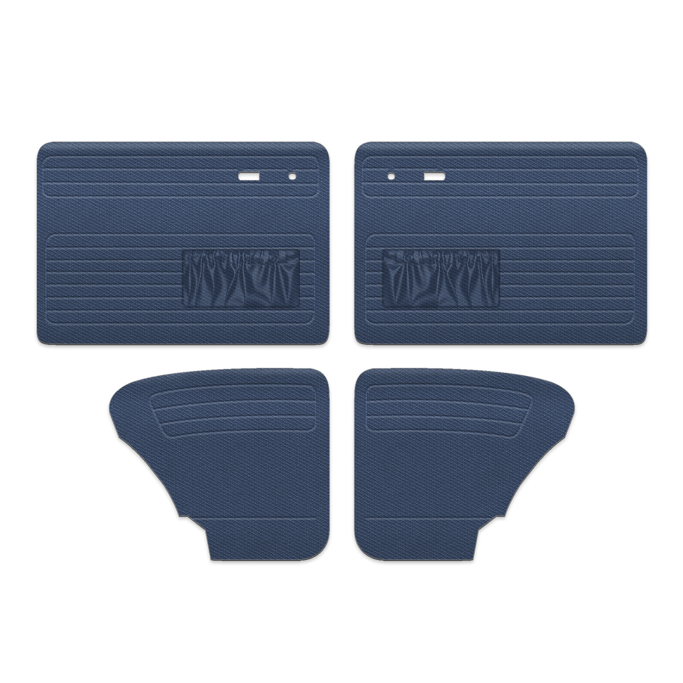 1967-1977 VW Beetle Door Panels - Front & Rear - with Front Pockets - Tweed