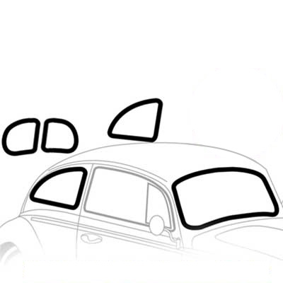1946-1952 VW Beetle Sedan Window Rubber Kit - Cal-Look