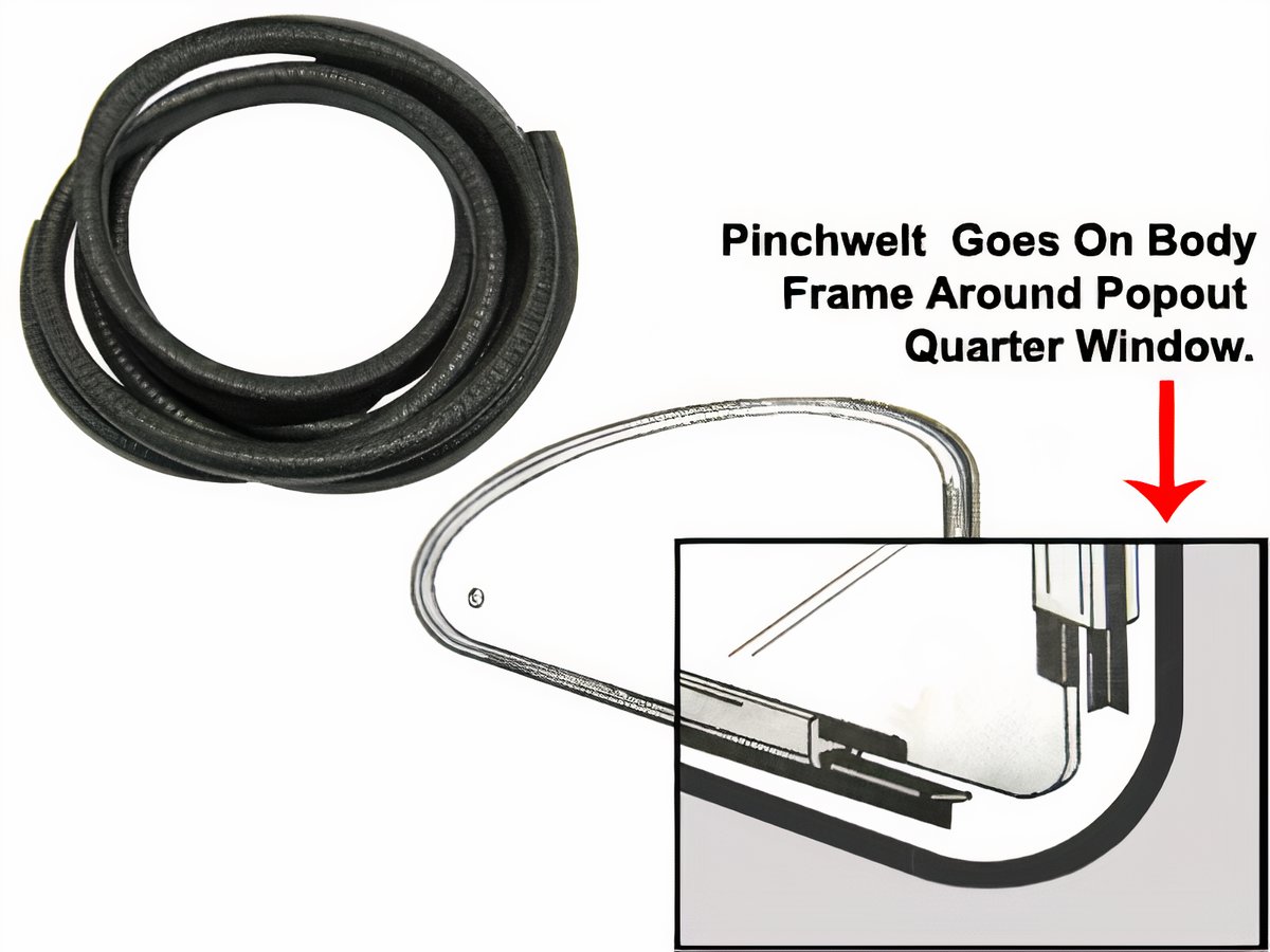 VW Pinch Welt (Snap-on Trim) - Black - 1954-77 Beetle - 1962-73 Type 3