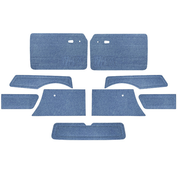 VW Door Panels, Full Set w/Pockets, 9Pc, Velour Select Color, Squareback 19661967 VW Parts
