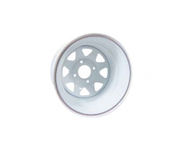 VW Wheel - 4 Lug - White 8 Spoke Steel - 4x130 - 15" Diameter - 8" Width