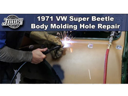 1971 VW Super Beetle - Body Molding Hole Repair