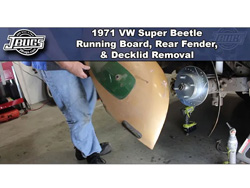 1971 VW Super Beetle - Running Board - Rear Fender & Decklid Removal