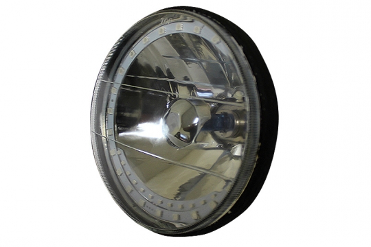 Pair 7 Inch LED Headlights Chrome Housing Hi/Lo Beam For VW Beetle & Jeep