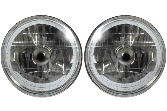 Snake-Eye 7" Inch Halogen Lens Assembly with H4 Bulb & Amber Turn Signal  Pair
