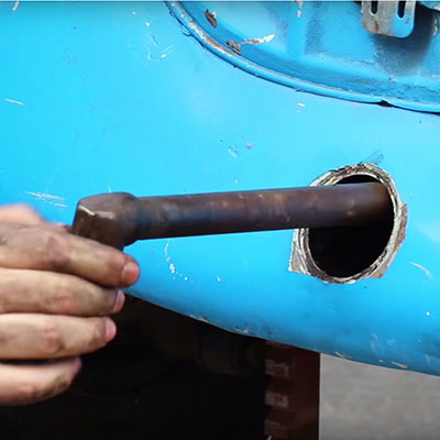 Pulling the Shift Rod through the Apron