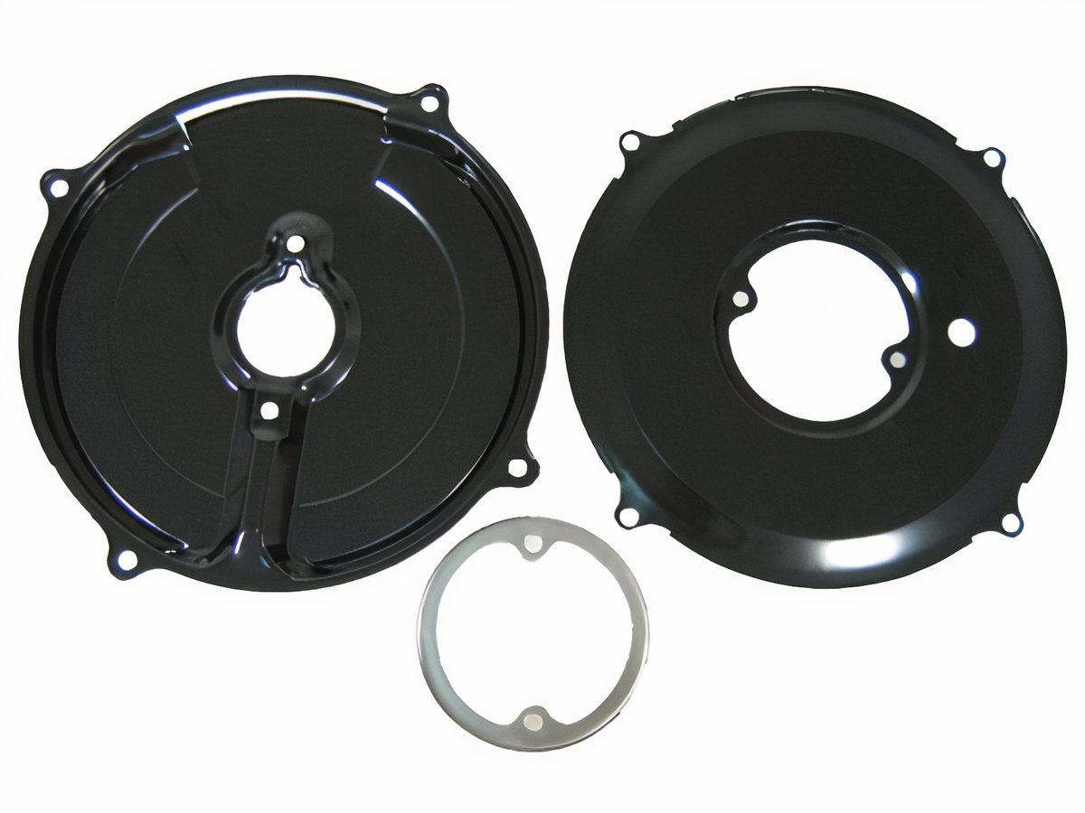 VW 12 Volt Alternator/ Generator Backing Plate - 3 Piece Kit - Black