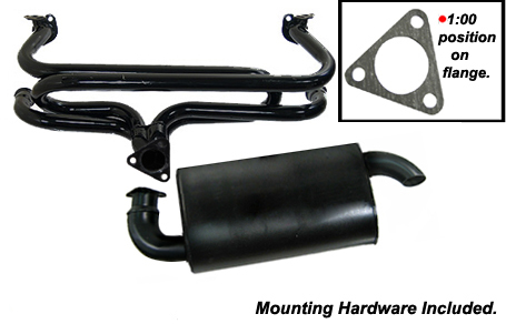 3200w3100 - EMPI Premium Phat Boy Muffler and Header, Black