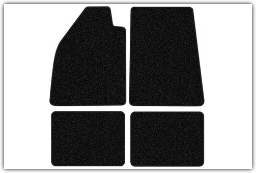 1954-1977 Standard & 1971-1976 Super Beetle with Footrests 4-Piece Carpeted Floor Mats 1954-1977 Standard & 1971-1976 Super Beetle with Footrests 4-Piece Carpeted Floor Mats