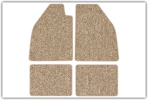 1954-1977 Standard & 1971-1976 Super Beetle without Footrests 4-Piece Carpeted Floor Mats 1954-1977 Standard & 1971-1976 Super Beetle without Footrests 4-Piece Carpeted Floor Mats