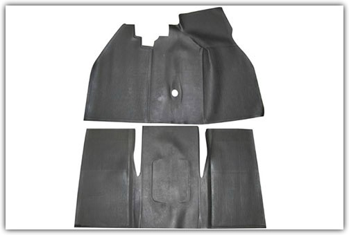 1958-1967 VW Beetle Front and Rear Over the Hump Rubber Floor Mats 1958-1967 VW Beetle Front and Rear Over the Hump Rubber Floor Mats