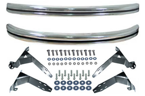 1967-1973-VW-Beetle-Chrome-Front-Rear-Bumper-Kit