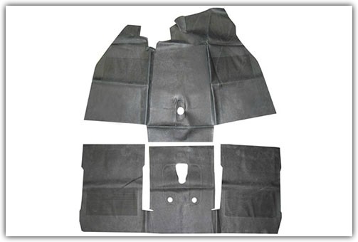 1973-1977 VW Beetle & 1973-1976 VW Super Beetle Front and Rear Through the Tunnel Rubber Floor Mats 1973-1977 VW Beetle & 1973-1976 VW Super Beetle Front and Rear Through the Tunnel Rubber Floor Mats