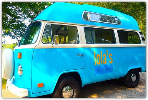 Lola’s Blue Farm: VW Bus Food Truck.