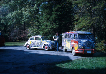 Bandleader Bob Grimm with the "Light" Bus