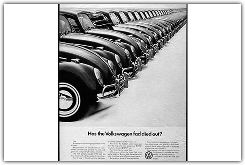 Classic VW "Has the Volkswagen Fad Died Out" Advertisement