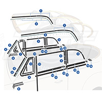 1954-64 Beetle Convertible Seal Diagram