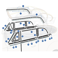 1971-72 Super Beetle Convertible Seal Diagram
