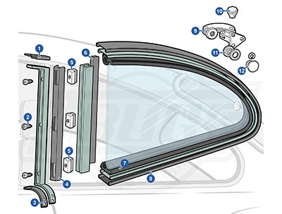 Ghia Coupe Quarter Window Diagram