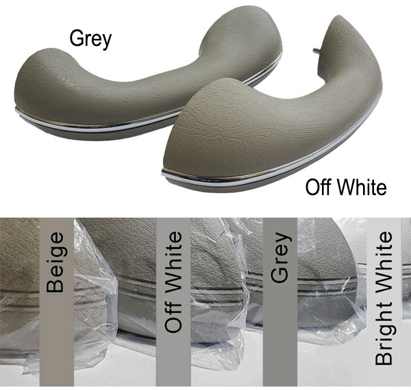 Difference in color between grey and off white armrest.