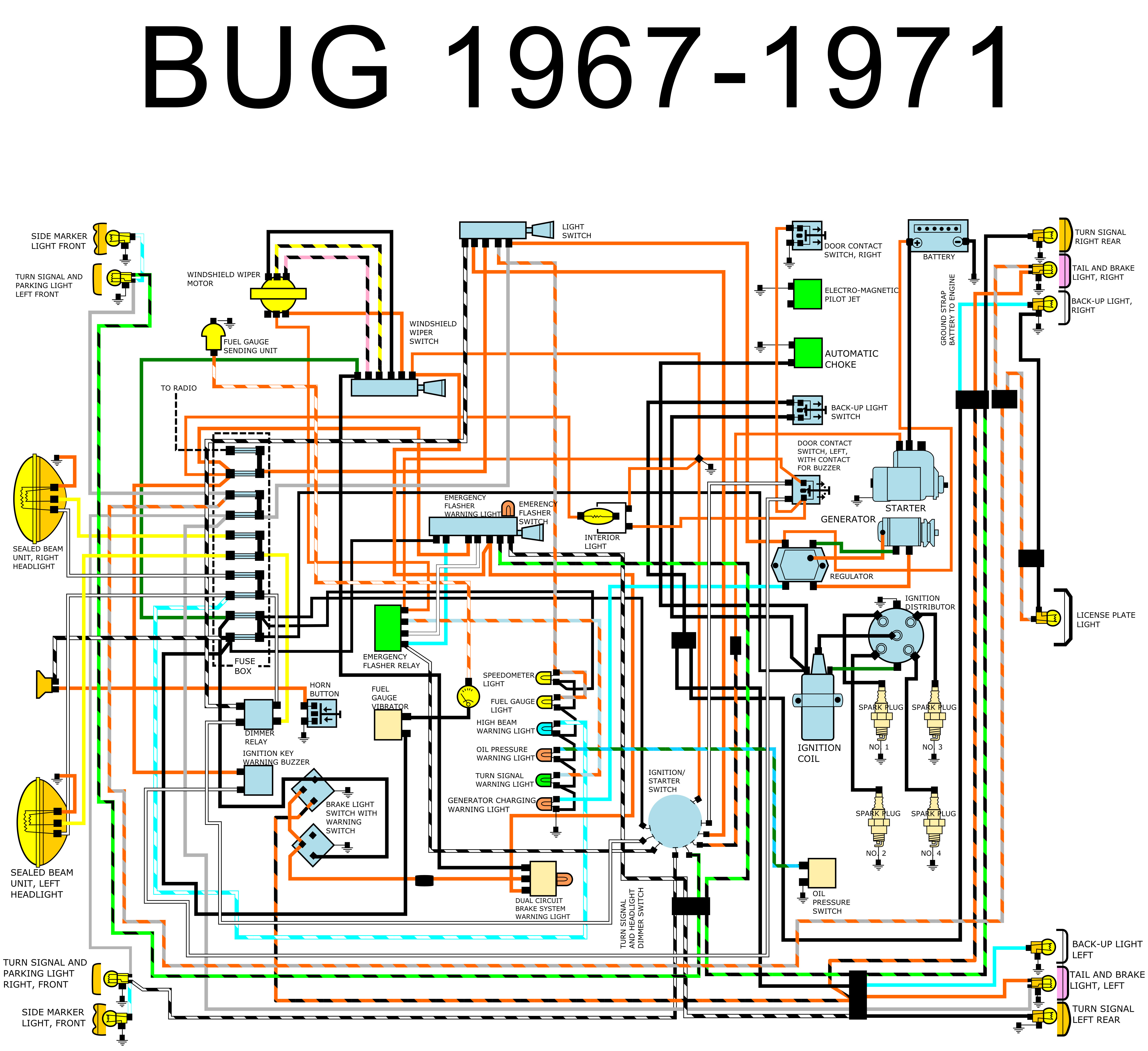 wiring diagram for 1970 vw bug