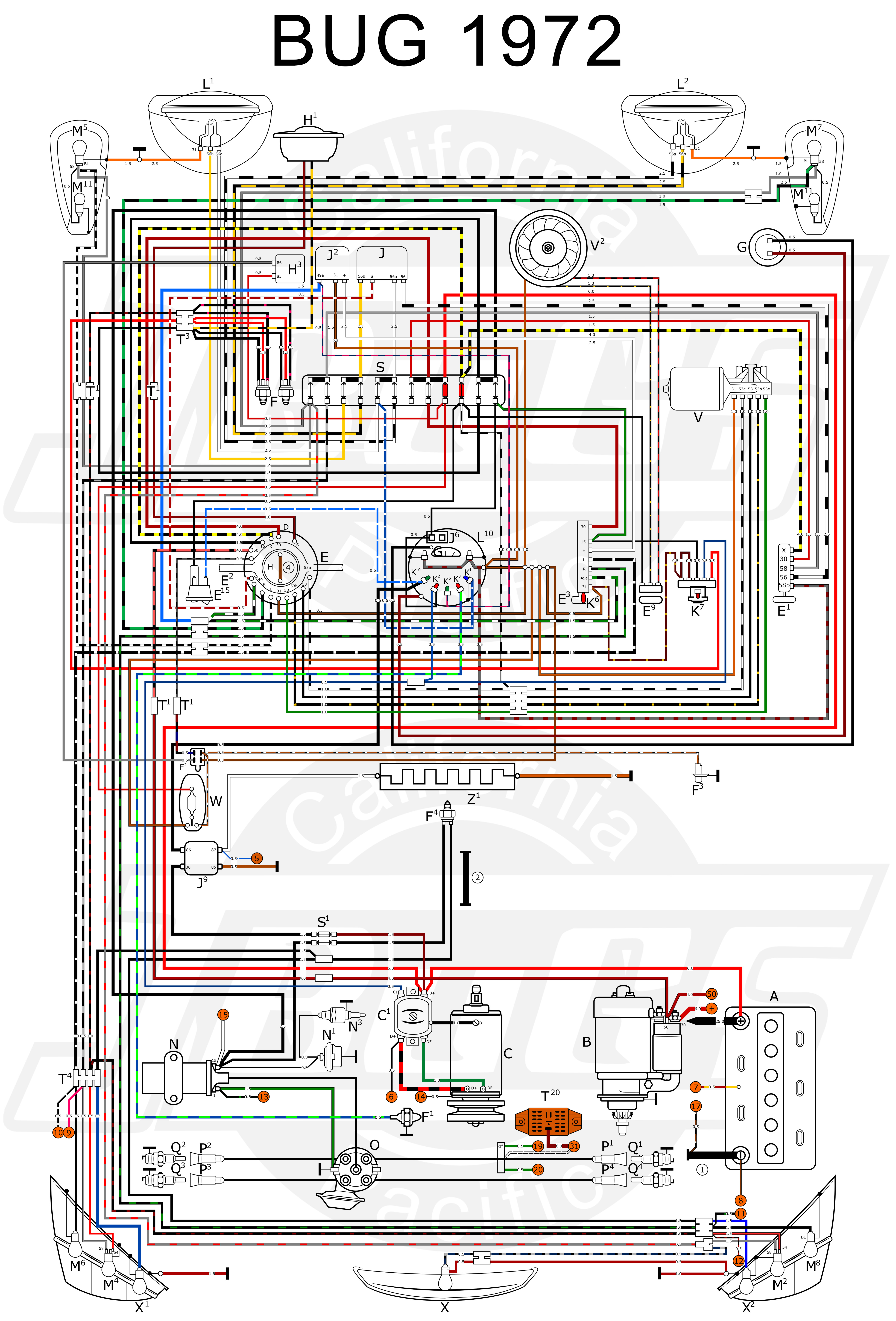 VW Tech Article 1972 Wiring Diagram 73 vw bug coil wiring diagram 